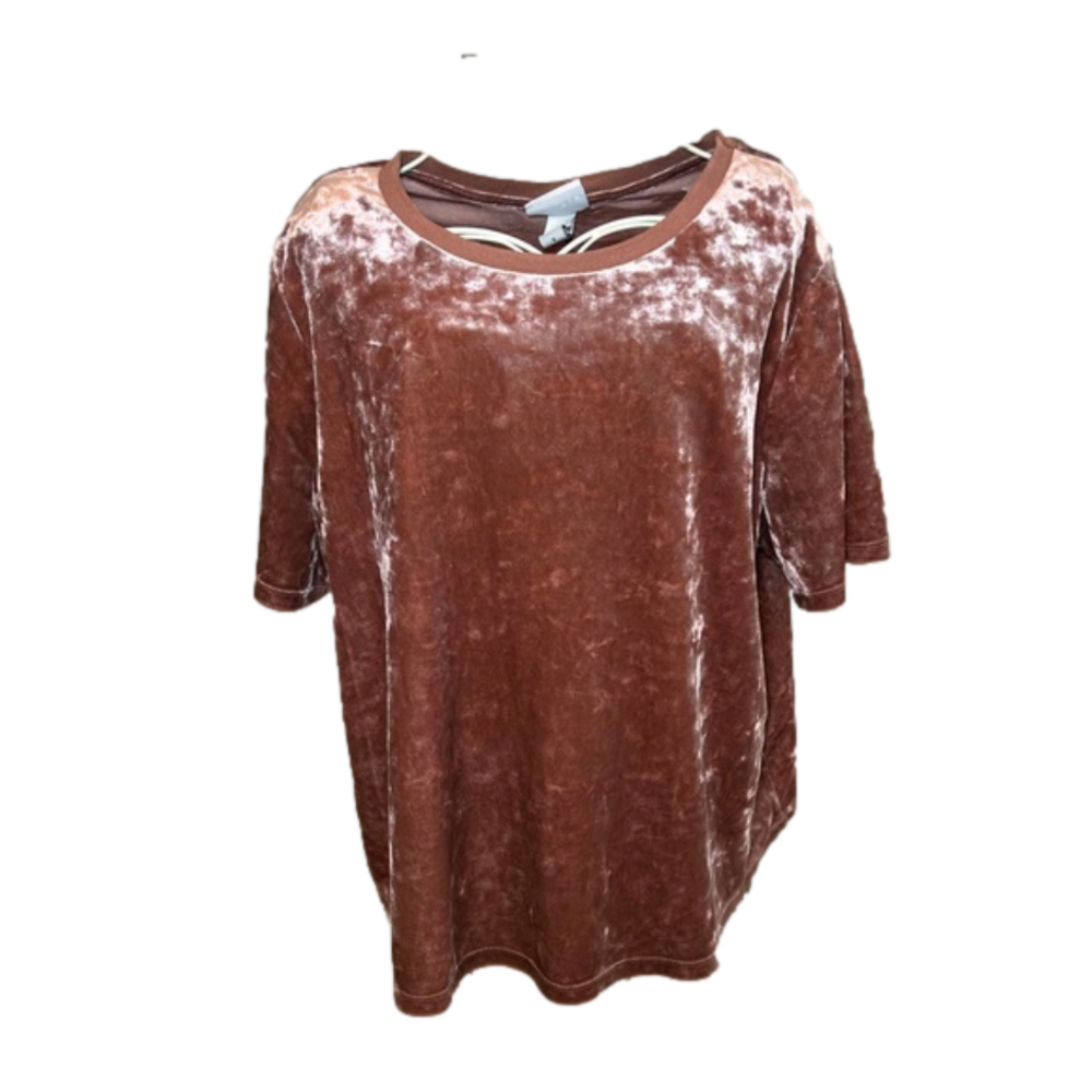 Ava & Viv Velvet Top - Rose Pink - Size X